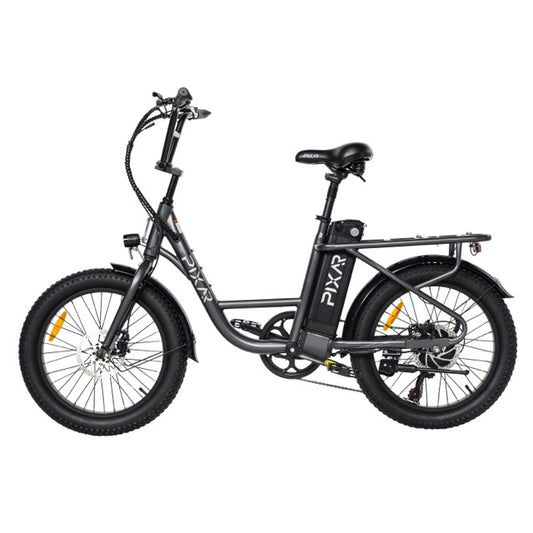 PIXAR Fun1 Electric Bike – 350W Motor | 36V 10.4Ah Battery | Fat Tyres | Shimano 7-Speed | Front Suspension | Up to 65km Range | Compact Urban E-Bike