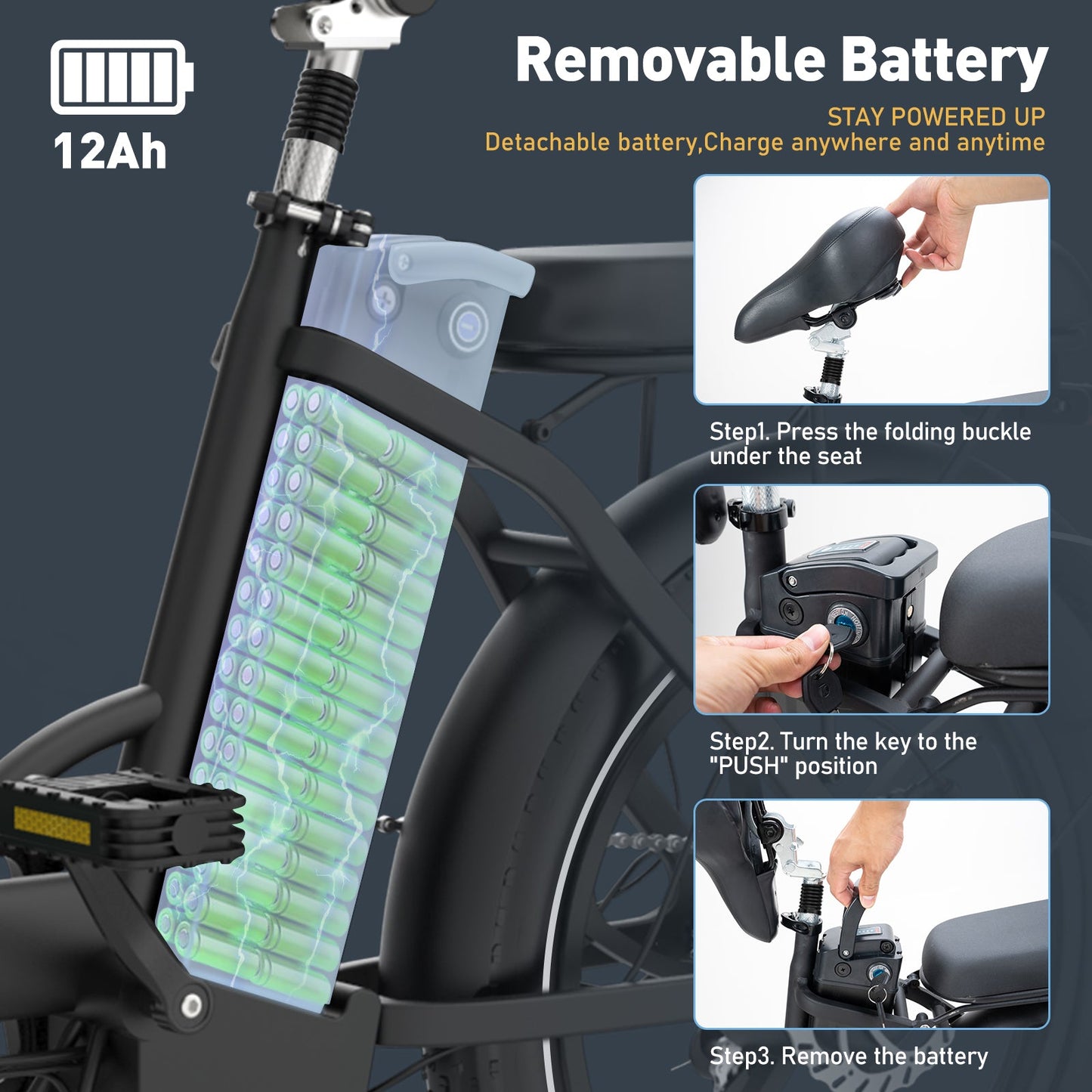 Hitway BK6S Folding Electric Bike – 250W Motor | 12Ah Battery