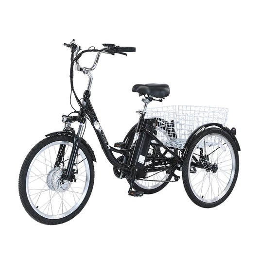 GOGOBEST GF100 Electric City Tricycle Cargo E-Bike – 350W Motor | 36V Battery (15Ah / 20Ah Variant) | 24″ Wheels | Rear Cargo Basket | Up to 90km Range | Stable 3-Wheel Utility E-Bike