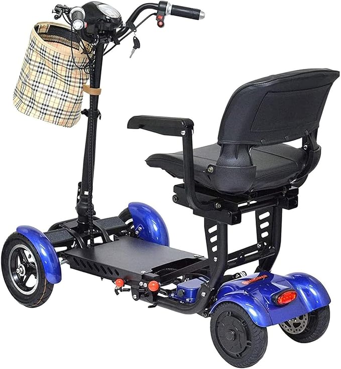 Compact 4-Wheel Mobility Scooter – Folding Design | Adjustable Seat | Portable Travel Scooter | Comfortable Everyday Mobility Aid