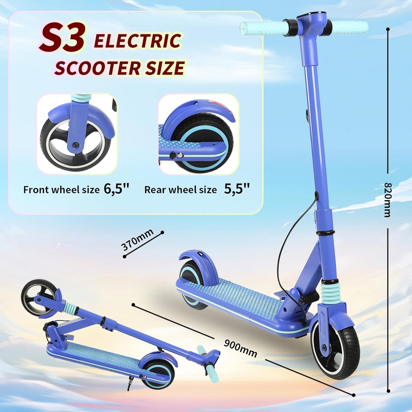 Simate S3 Kids Foldable Electric Scooter