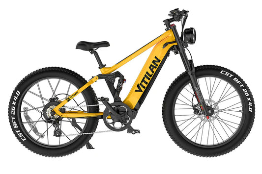 VITILAN T7 Full Suspension Electric Bike – 1000W Motor | 48V 20Ah Samsung Battery | Full Suspension | 26″ Fat Tyres | All-Terrain Mountain E-Bike