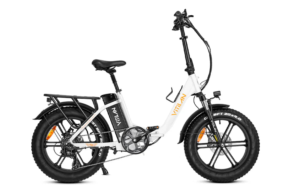 VITILAN U7 Step-Thru Folding Electric Bike – 750W Motor | 48V 20Ah Samsung Battery | 20″ × 4.0″ Fat Tyres | Folding Step-Through E-Bike