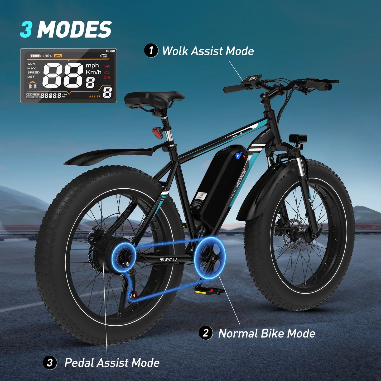 Hitway BK15 Fat Tire Electric Bike