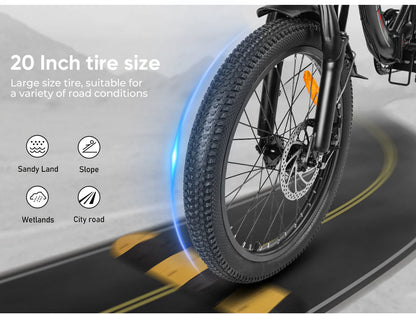 SAMEBIKE CY20 Electric Bike – 250W Motor | 36V 13Ah Battery | 20″ Folding Tyres | Up to 90km Range | Portable Urban Commuter E-Bike