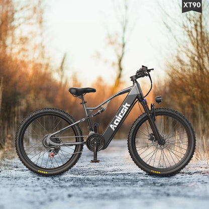 AAIRSK XT9 Electric Mountain Bike – 1500W Peak Motor | 48V 17.5Ah Battery | 26″ × 4.0″ Fat Tyres | Full Suspension | Hydraulic Brakes | Up to 90km Range | All-Terrain E-Bike