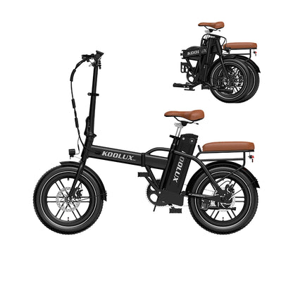 KOOLUX X10 Electric Bike – 250W Motor | 36V 13Ah Battery | 16″ × 3.0″ Tyres | Folding Urban E-Bike | Up to 65km Range | Compact City Commuter Bike