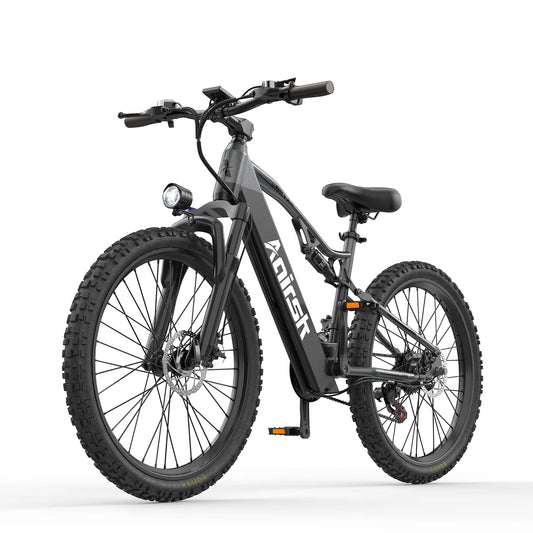 AAIRSK XT9 Electric Mountain Bike – 1500W Peak Motor | 48V 17.5Ah Battery | 26″ × 4.0″ Fat Tyres | Full Suspension | Hydraulic Brakes | Up to 90km Range | All-Terrain E-Bike