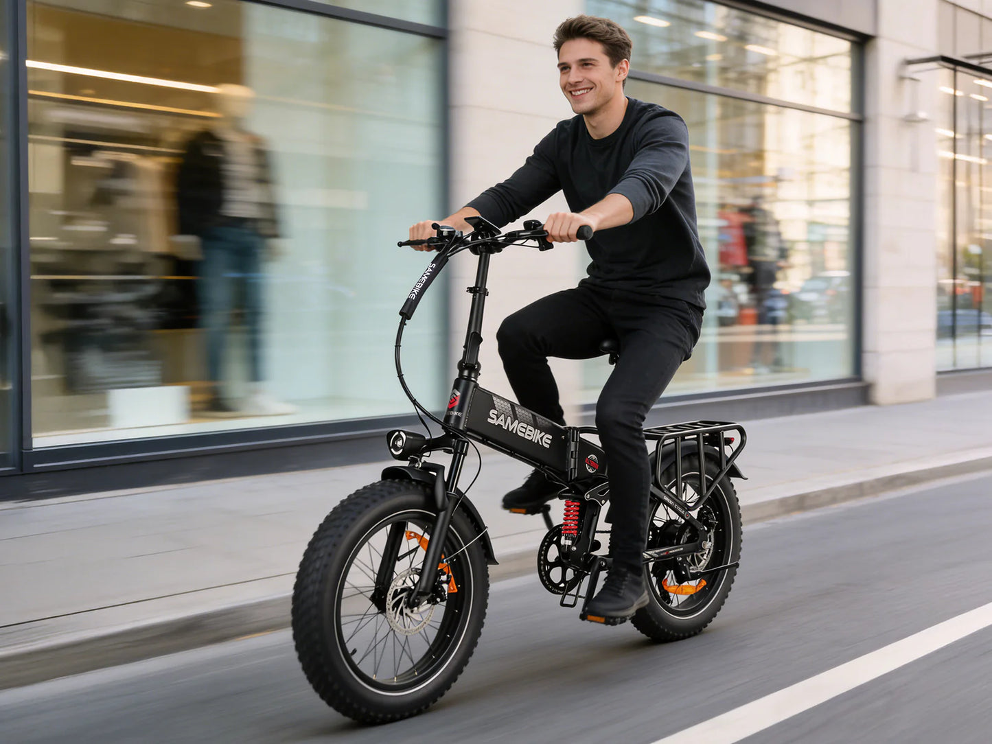 SAMEBIKE RS-A02 Pro Electric Bike – 250W Motor | 48V 15Ah Battery | 20″ × 4.0″ Fat Tyres | Folding All-Terrain E-Bike | Up to 110km Range