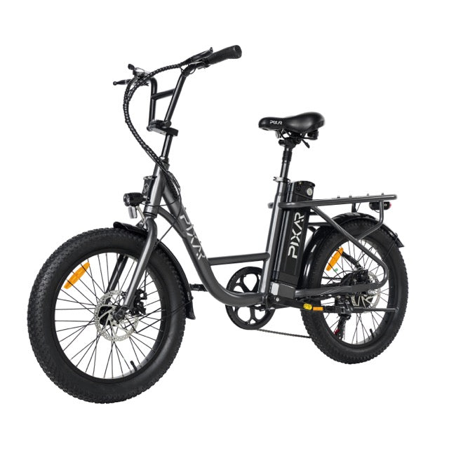 PIXAR Fun1 Electric Bike – 350W Motor | 36V 10.4Ah Battery | Fat Tyres | Shimano 7-Speed | Front Suspension | Up to 65km Range | Compact Urban E-Bike