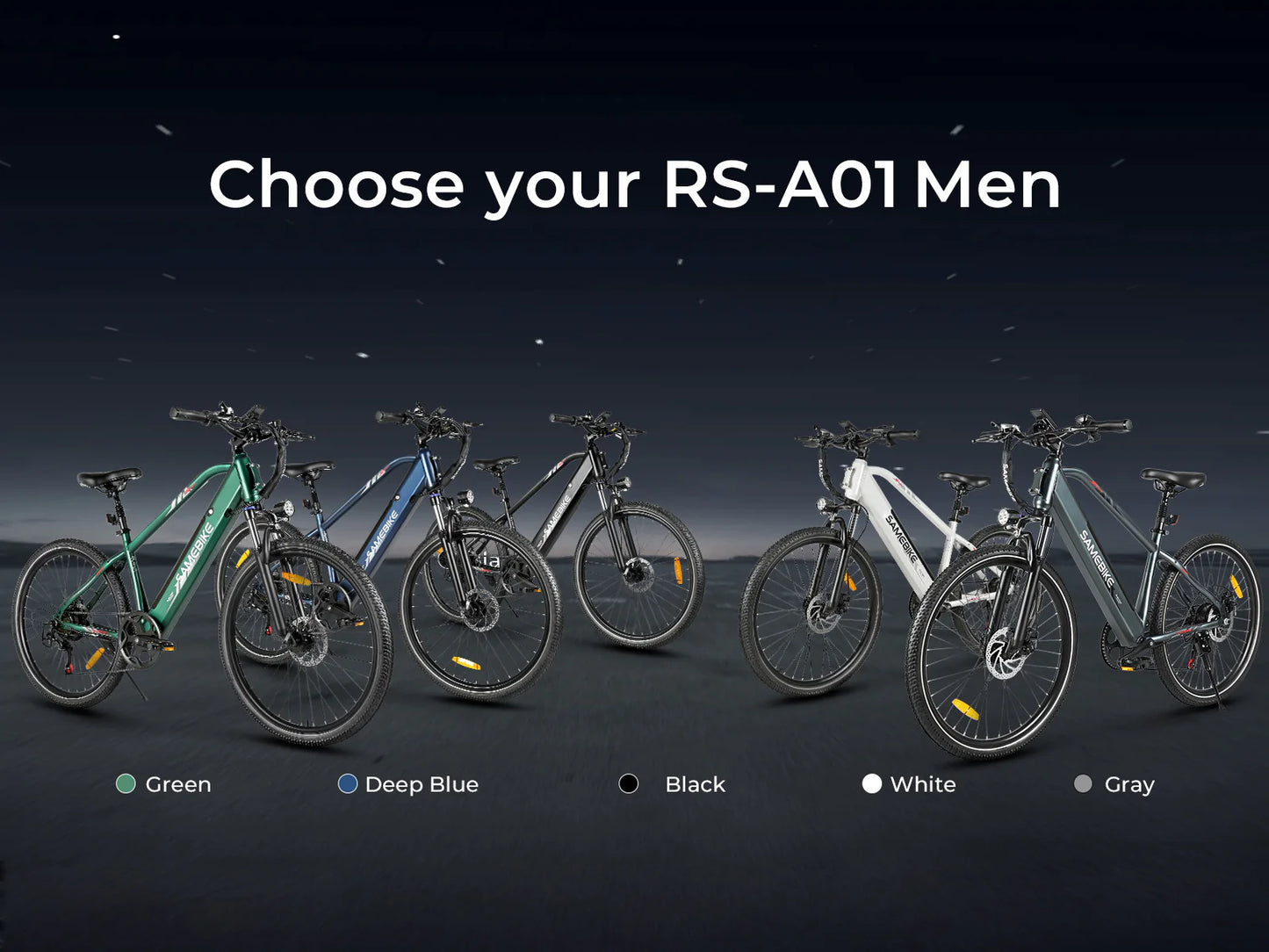 SAMEBIKE RS-A01MEN Urban Electric Bike – 250W Motor | 36V 15Ah Battery | 55Nm Torque | 27.5″ Tyres | Up to 110km Range | City Commuter E-Bike