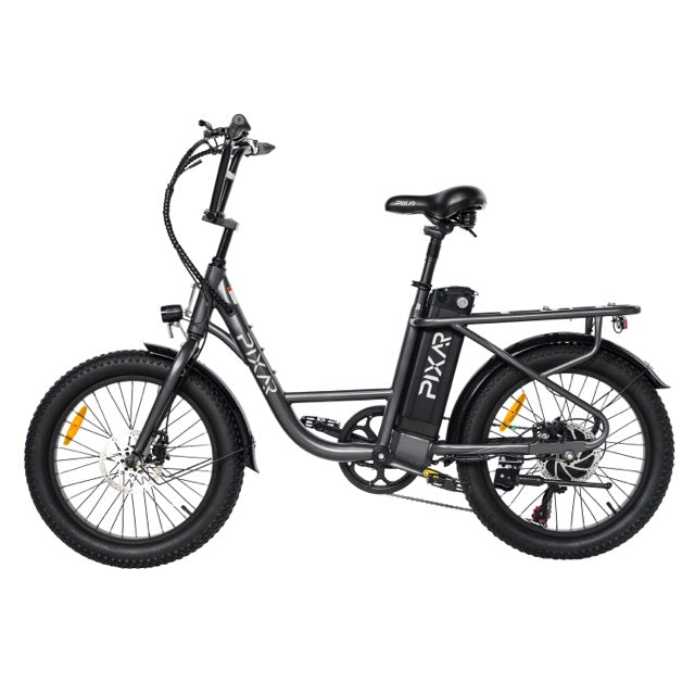 PIXAR Fun1 Electric Bike – 350W Motor | 36V 10.4Ah Battery | Fat Tyres | Shimano 7-Speed | Front Suspension | Up to 65km Range | Compact Urban E-Bike