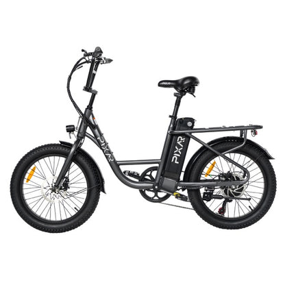 PIXAR Fun1 Electric Bike – 350W Motor | 36V 10.4Ah Battery | Fat Tyres | Shimano 7-Speed | Front Suspension | Up to 65km Range | Compact Urban E-Bike