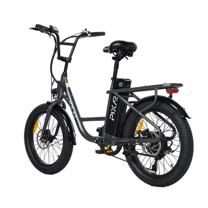 PIXAR Fun1 Electric Bike – 350W Motor | 36V 10.4Ah Battery | Fat Tyres | Shimano 7-Speed | Front Suspension | Up to 65km Range | Compact Urban E-Bike