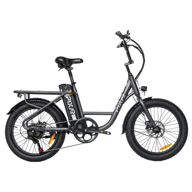 PIXAR Fun1 Electric Bike – 350W Motor | 36V 10.4Ah Battery | Fat Tyres | Shimano 7-Speed | Front Suspension | Up to 65km Range | Compact Urban E-Bike