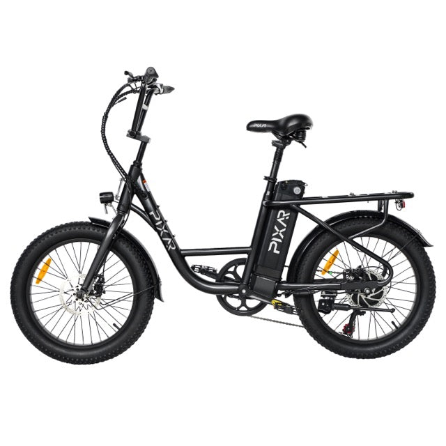 PIXAR Fun1 Electric Bike – 350W Motor | 36V 10.4Ah Battery | Fat Tyres | Shimano 7-Speed | Front Suspension | Up to 65km Range | Compact Urban E-Bike