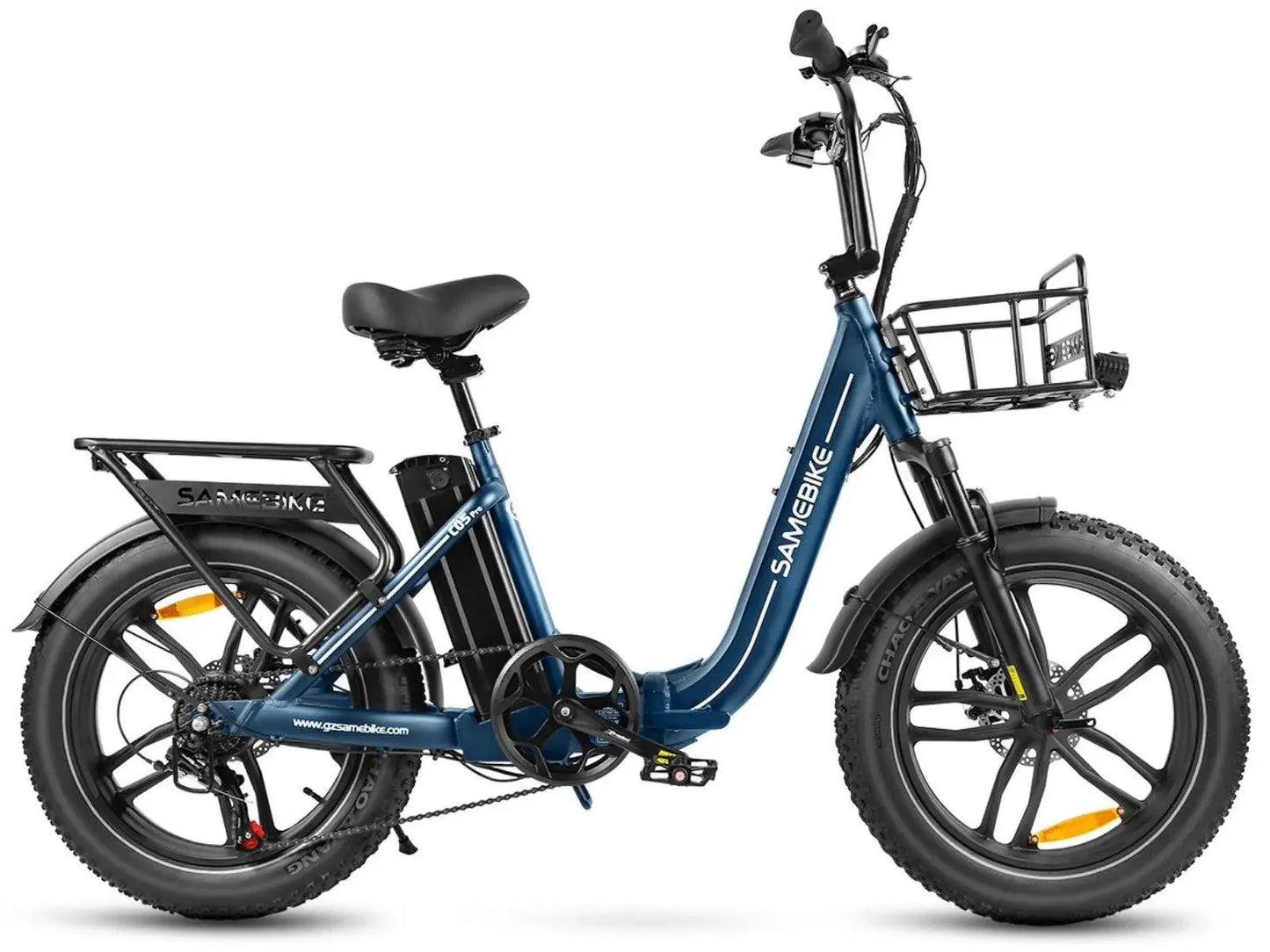 SAMEBIKE C05 Pro Electric Bike – 250W Motor | 36V 13Ah Battery | 20″ × 4.0″ Fat Tyres | Folding Step-Through E-Bike | Up to 90km Range