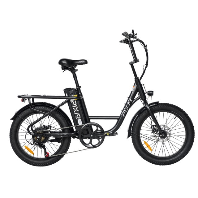 PIXAR Fun1 Electric Bike – 350W Motor | 36V 10.4Ah Battery | Fat Tyres | Shimano 7-Speed | Front Suspension | Up to 65km Range | Compact Urban E-Bike