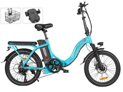 SAMEBIKE CY20 Electric Bike – 250W Motor | 36V 13Ah Battery | 20″ Folding Tyres | Up to 90km Range | Portable Urban Commuter E-Bike
