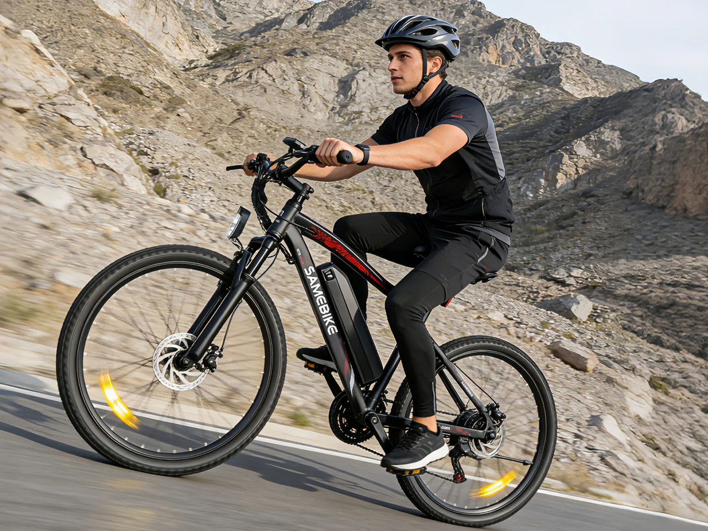 SAMEBIKE SY26-II Electric Bike – 250W Motor | 36V 13Ah Battery | 55Nm Torque | 26″ Tyres | Dual Suspension | Up to 90km Range | Urban Commuter MTB