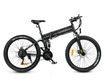 SAMEBIKE LO26-II Electric Mountain Bike – 75+Nm Motor | 48V 14Ah Battery | 26″ Fat Tyres | Dual Suspension | Folding All-Terrain E-Bike | UK Legal Commuter MTB