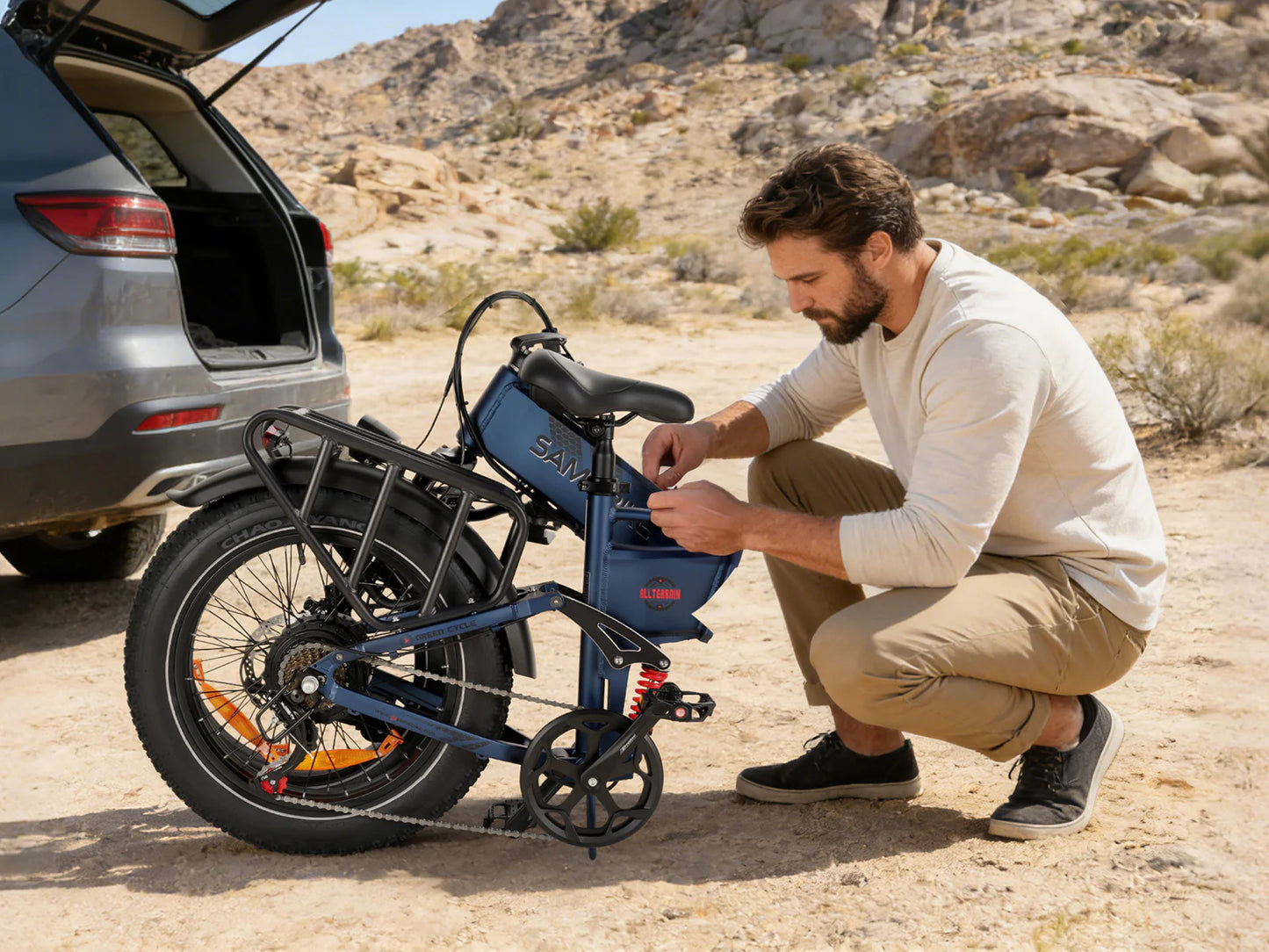 SAMEBIKE RS-A02 Pro Electric Bike – 250W Motor | 48V 15Ah Battery | 20″ × 4.0″ Fat Tyres | Folding All-Terrain E-Bike | Up to 110km Range