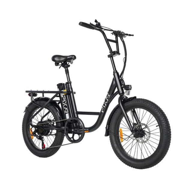 PIXAR Fun1 Electric Bike – 350W Motor | 36V 10.4Ah Battery | Fat Tyres | Shimano 7-Speed | Front Suspension | Up to 65km Range | Compact Urban E-Bike
