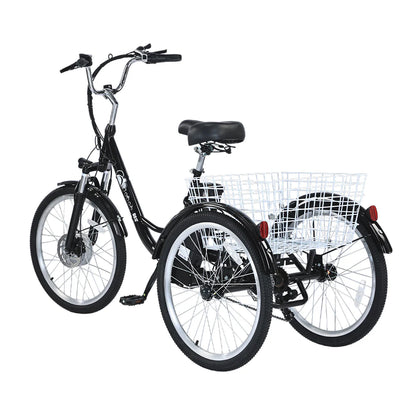 GOGOBEST GF100 Electric City Tricycle Cargo E-Bike – 350W Motor | 36V Battery (15Ah / 20Ah Variant) | 24″ Wheels | Rear Cargo Basket | Up to 90km Range | Stable 3-Wheel Utility E-Bike