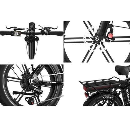 KOOLUX X11 Fat Tyre Dual Battery Electric Bike – 500W Motor | 48V 23.4Ah Dual Battery System | 20″ × 4.0″ Tyres | Folding Frame | Up to 150km Range | Long-Range All-Terrain E-Bike