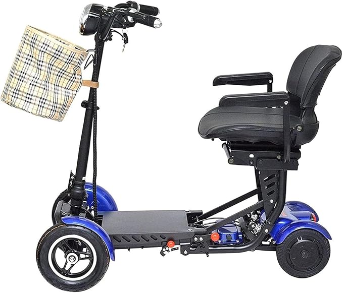 Compact 4-Wheel Mobility Scooter – Folding Design | Adjustable Seat | Portable Travel Scooter | Comfortable Everyday Mobility Aid