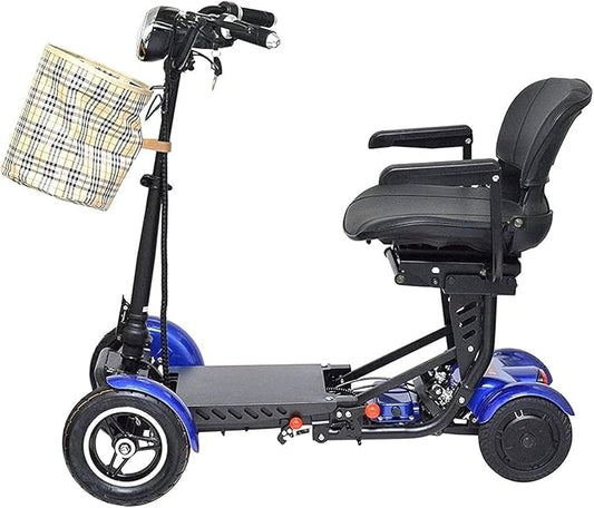 Compact 4-Wheel Mobility Scooter – Folding Design | Adjustable Seat | Portable Travel Scooter | Comfortable Everyday Mobility Aid