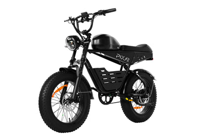 PIXAR SuperV Retro Electric Bike – 500W Motor | 48V 15.6Ah / 30Ah Battery | 20″ × 4.0″ Fat Tyres | Retro Cruiser Design | Up to 80km Range | Urban Fat Tyre E-Bike