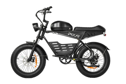PIXAR SuperV Retro Electric Bike – 500W Motor | 48V 15.6Ah / 30Ah Battery | 20″ × 4.0″ Fat Tyres | Retro Cruiser Design | Up to 80km Range | Urban Fat Tyre E-Bike