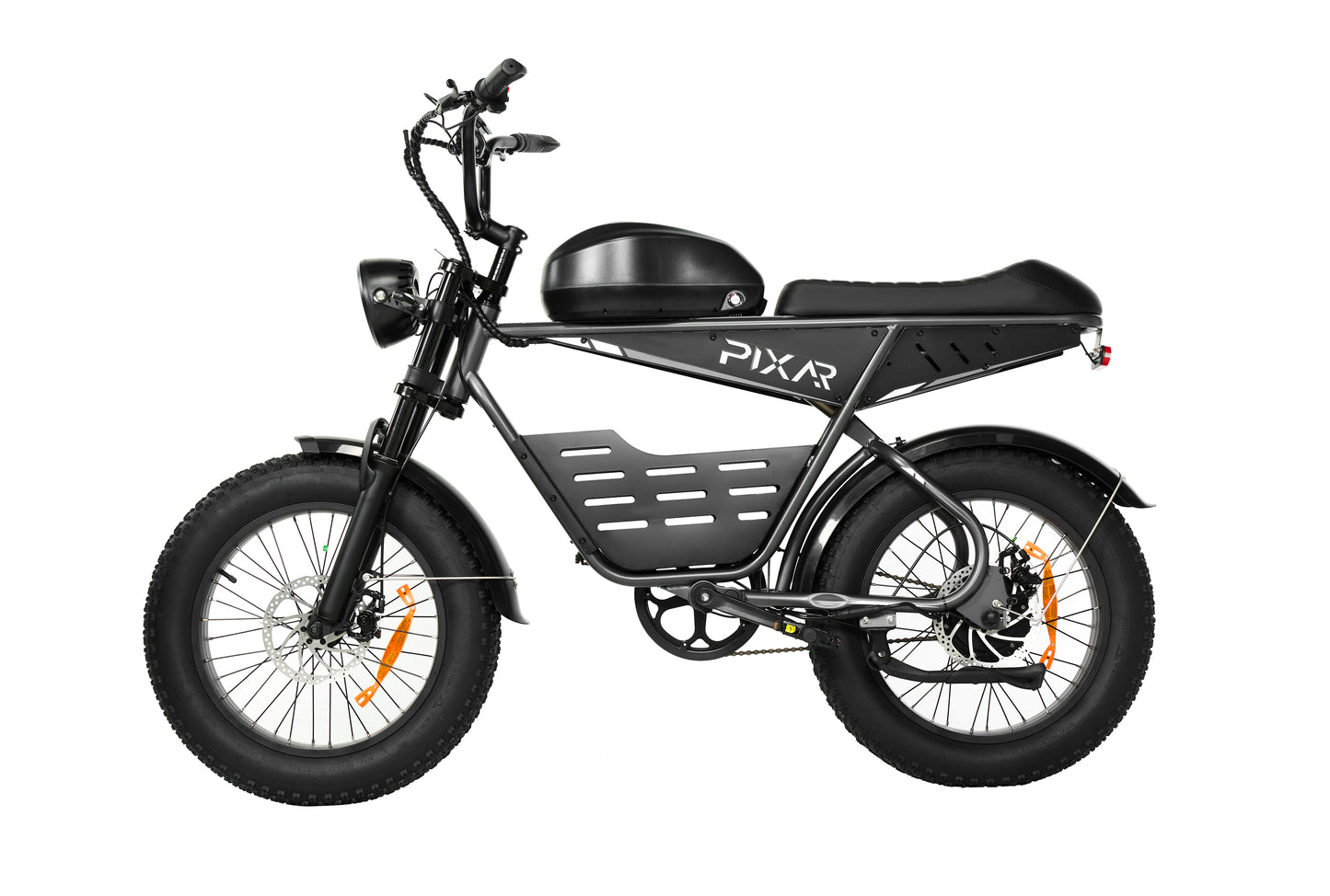 PIXAR SuperV Retro Electric Bike – 500W Motor | 48V 15.6Ah / 30Ah Battery | 20″ × 4.0″ Fat Tyres | Retro Cruiser Design | Up to 80km Range | Urban Fat Tyre E-Bike