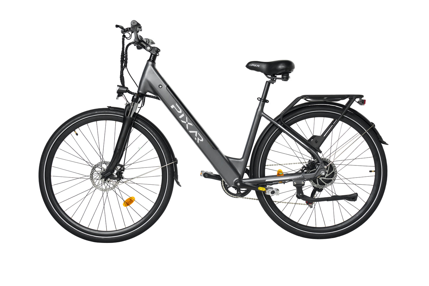 PIXAR City1 Electric Bike – 250W Motor | 36V Battery | Fat Tyres | Shimano 7-Speed | Front Suspension | Urban Commuter E-Bike