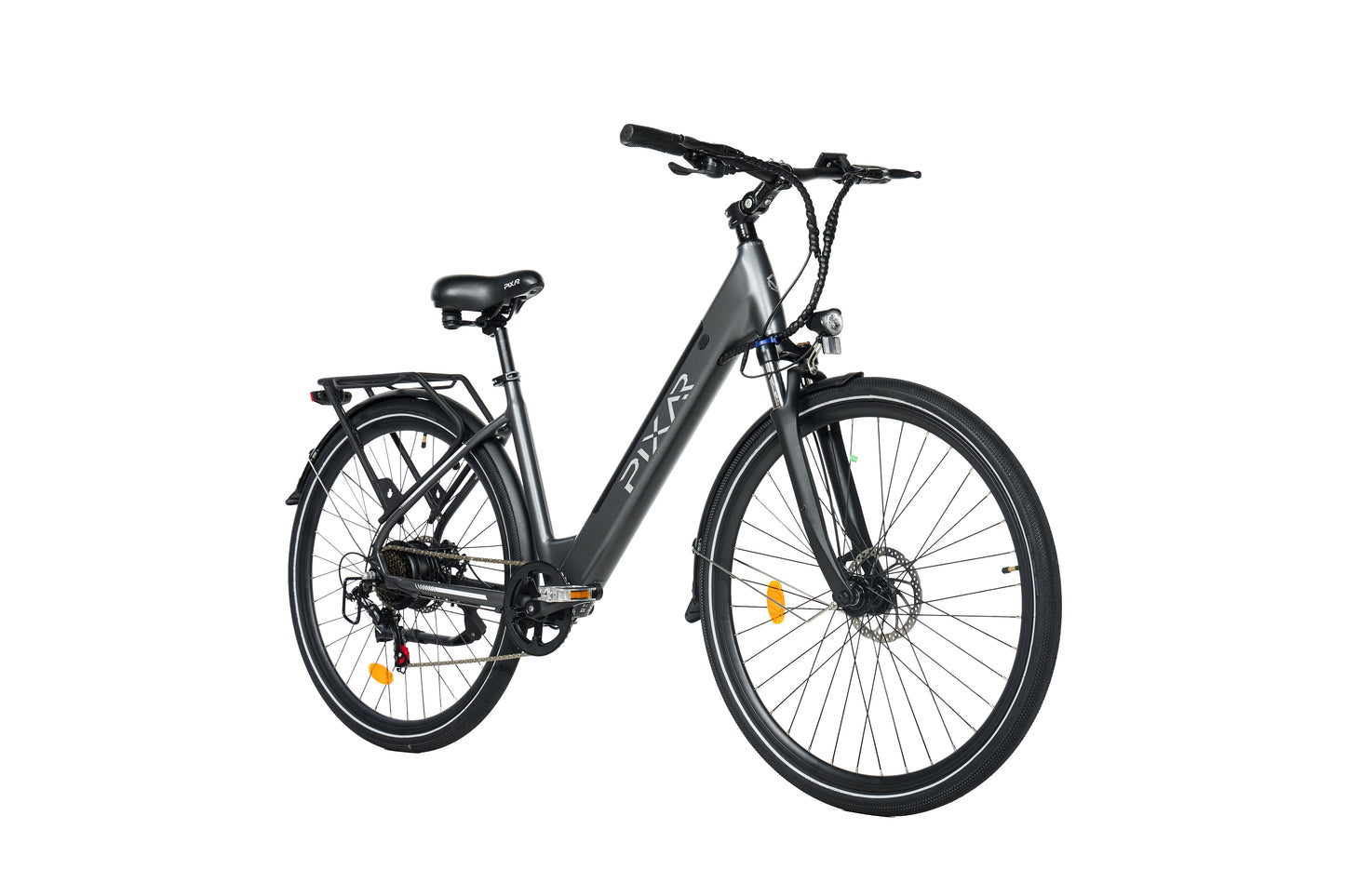 PIXAR City1 Electric Bike – 250W Motor | 36V Battery | Fat Tyres | Shimano 7-Speed | Front Suspension | Urban Commuter E-Bike