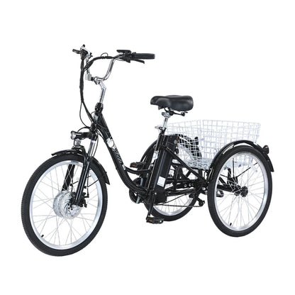 GOGOBEST GF100 Electric City Tricycle Cargo E-Bike – 350W Motor | 36V Battery (15Ah / 20Ah Variant) | 24″ Wheels | Rear Cargo Basket | Up to 90km Range | Stable 3-Wheel Utility E-Bike