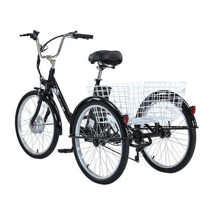 GOGOBEST GF100 Electric City Tricycle Cargo E-Bike – 350W Motor | 36V Battery (15Ah / 20Ah Variant) | 24″ Wheels | Rear Cargo Basket | Up to 90km Range | Stable 3-Wheel Utility E-Bike