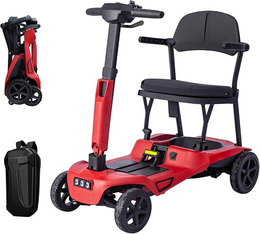 Folding Mobility Scooter – 24V 270W Motor | 24V 10Ah Removable Lithium Battery | Lightweight 18kg Frame | Up to 10 Mile Range | Portable Travel Mobility Scooter