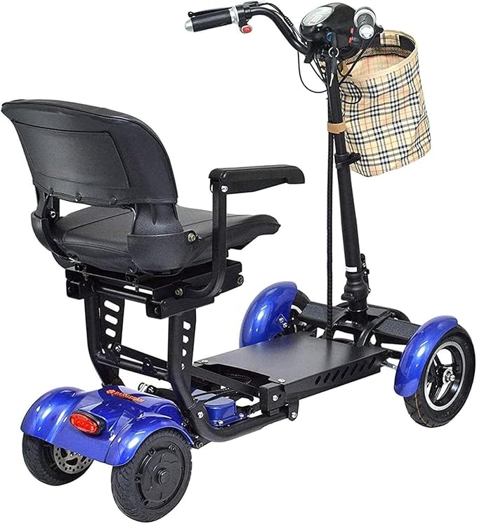 Compact 4-Wheel Mobility Scooter – Folding Design | Adjustable Seat | Portable Travel Scooter | Comfortable Everyday Mobility Aid