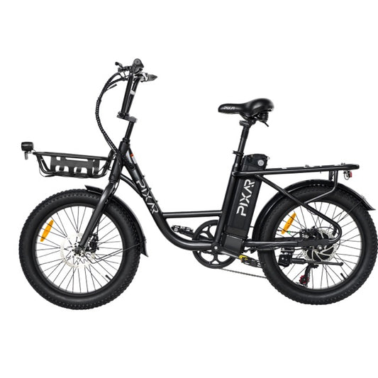 PIXAR Fun1 Electric Bike – 350W Motor | 36V 10.4Ah Battery | Fat Tyres | Shimano 7-Speed | Front Suspension | Up to 65km Range | Compact Urban E-Bike