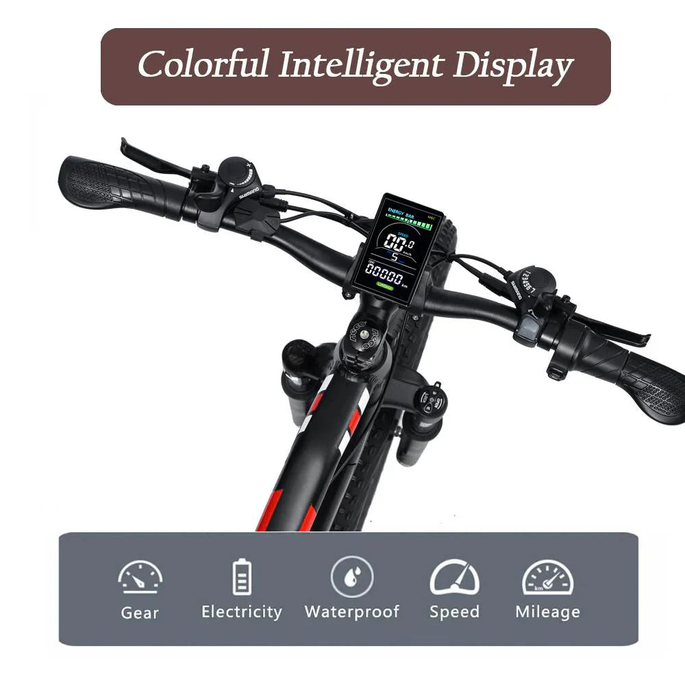 RANDRIDE YX90M Electric Bike – 1000W Motor | 48V 13.6Ah Battery | 26″ × 4.0″ Fat Tyres | Full Suspension | Hydraulic Brakes | Up to 90km Range