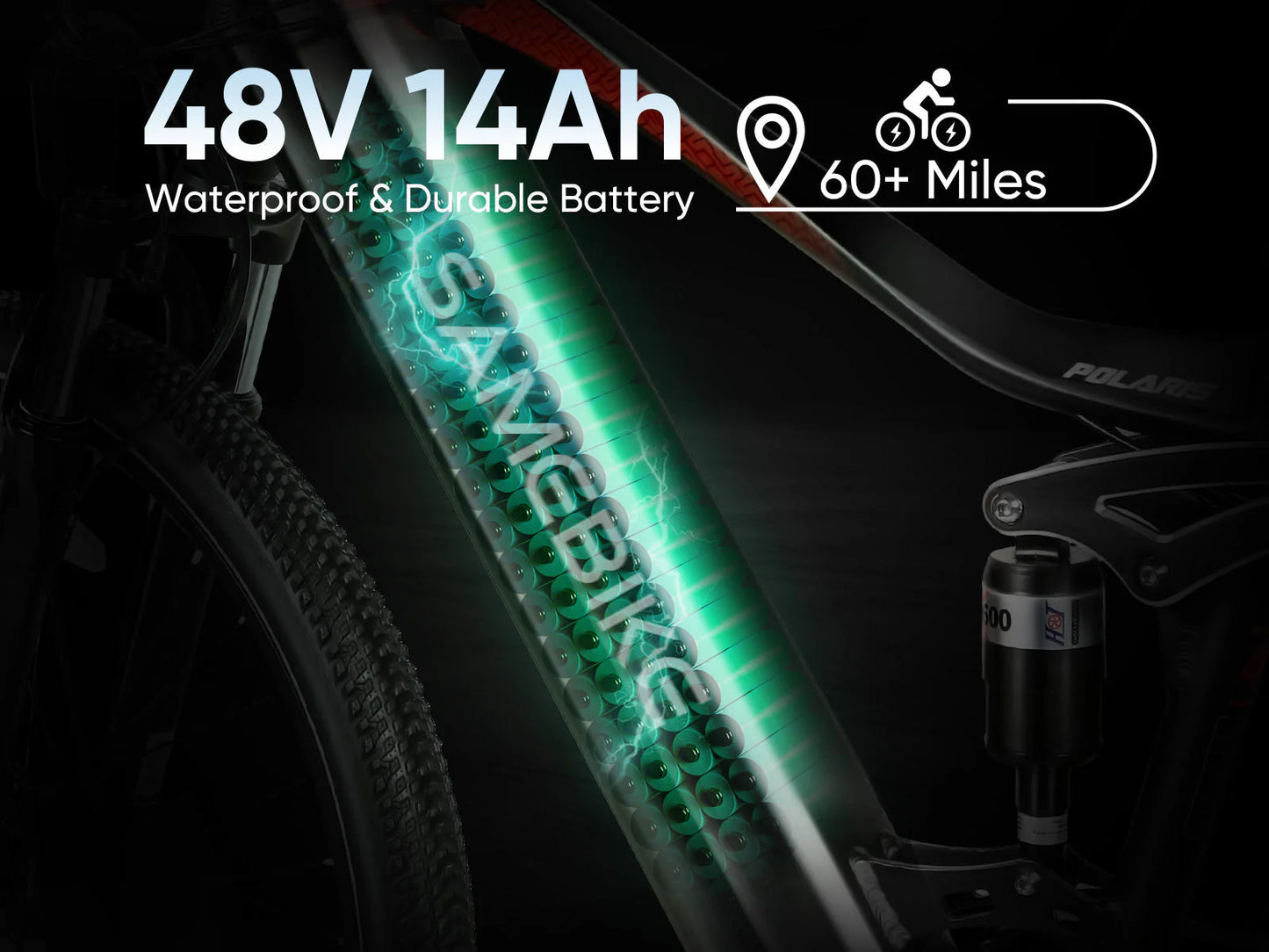 SAMEBIKE XD26-II Hybrid Electric Bike – 250W Motor | 48V 15Ah Battery | 70Nm Torque | 26″ Tyres | Dual Suspension | Up to 110km Range | All-Terrain Commuter E-Bike