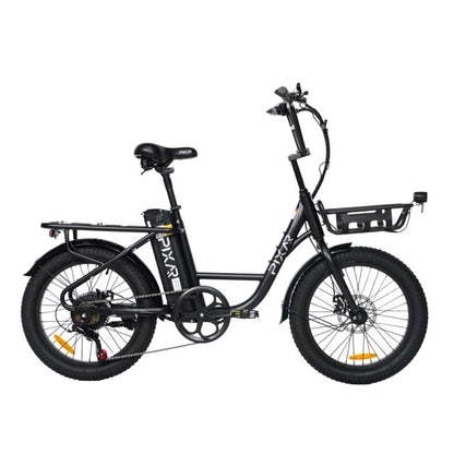 PIXAR Fun1 Electric Bike – 350W Motor | 36V 10.4Ah Battery | Fat Tyres | Shimano 7-Speed | Front Suspension | Up to 65km Range | Compact Urban E-Bike