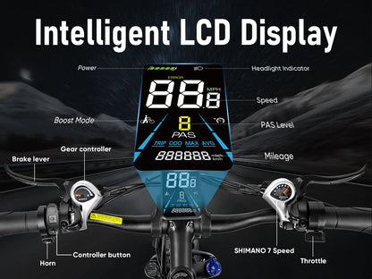 SAMEBIKE LO26-II Electric Mountain Bike – 75+Nm Motor | 48V 14Ah Battery | 26″ Fat Tyres | Dual Suspension | Folding All-Terrain E-Bike | UK Legal Commuter MTB