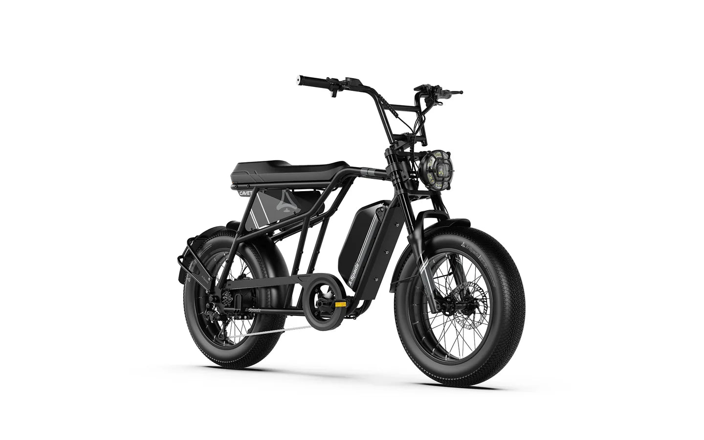 A-SPADZ CAVET Air Electric Bike – 250W Motor | 48V 15.6Ah Battery | 20″ × 4.0″ Fat Tyres | Café Racer Style | Up to 100km Range | UK Legal E-Bike