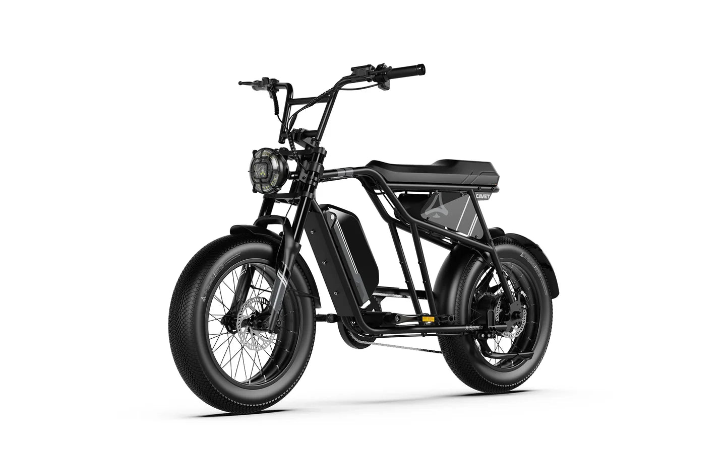 A-SPADZ CAVET Air Electric Bike – 250W Motor | 48V 15.6Ah Battery | 20″ × 4.0″ Fat Tyres | Café Racer Style | Up to 100km Range | UK Legal E-Bike