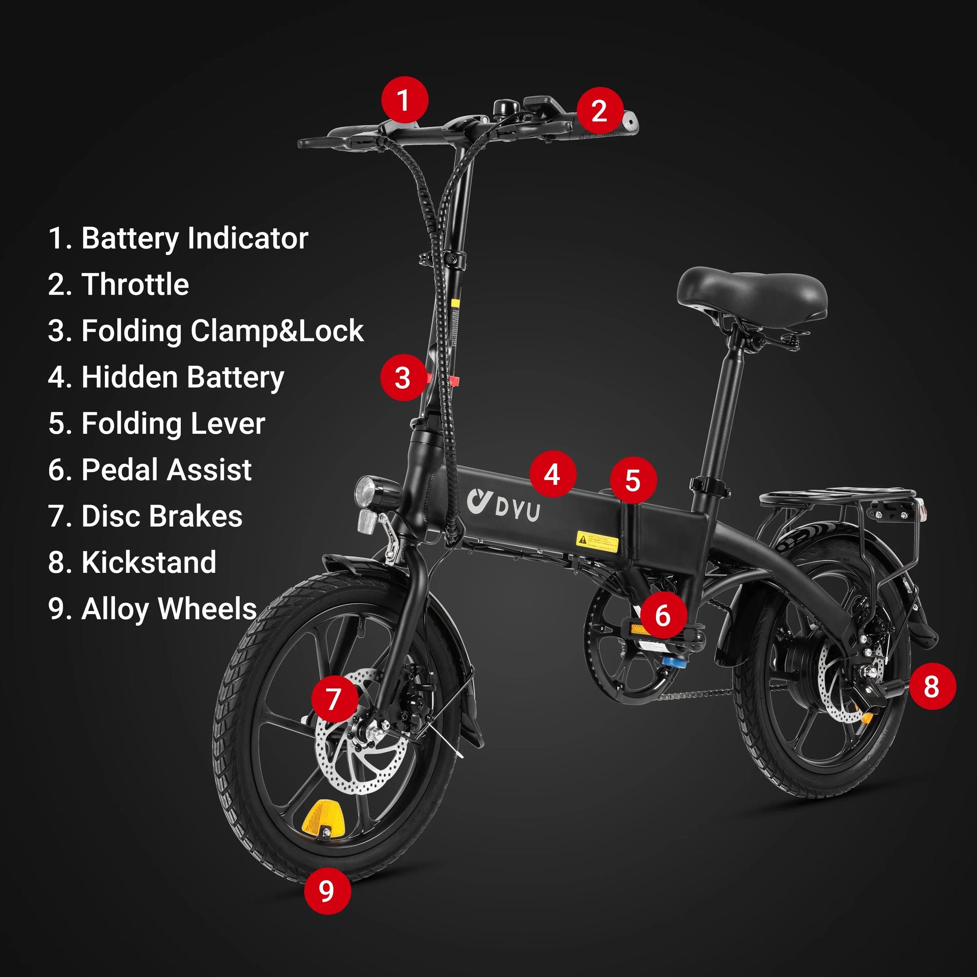 DYU A1F Pro Folding Electric Bike 