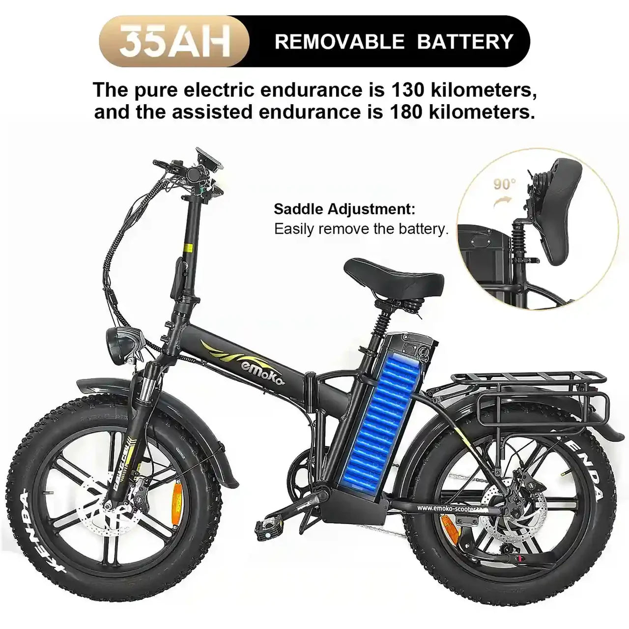 EMOKO C94 Cargo Delivery Electric Bike – 250W Motor | Dual Battery Option | Cargo Rear Rack | Long Range Delivery E-Bike | UK Legal Commuter Bike