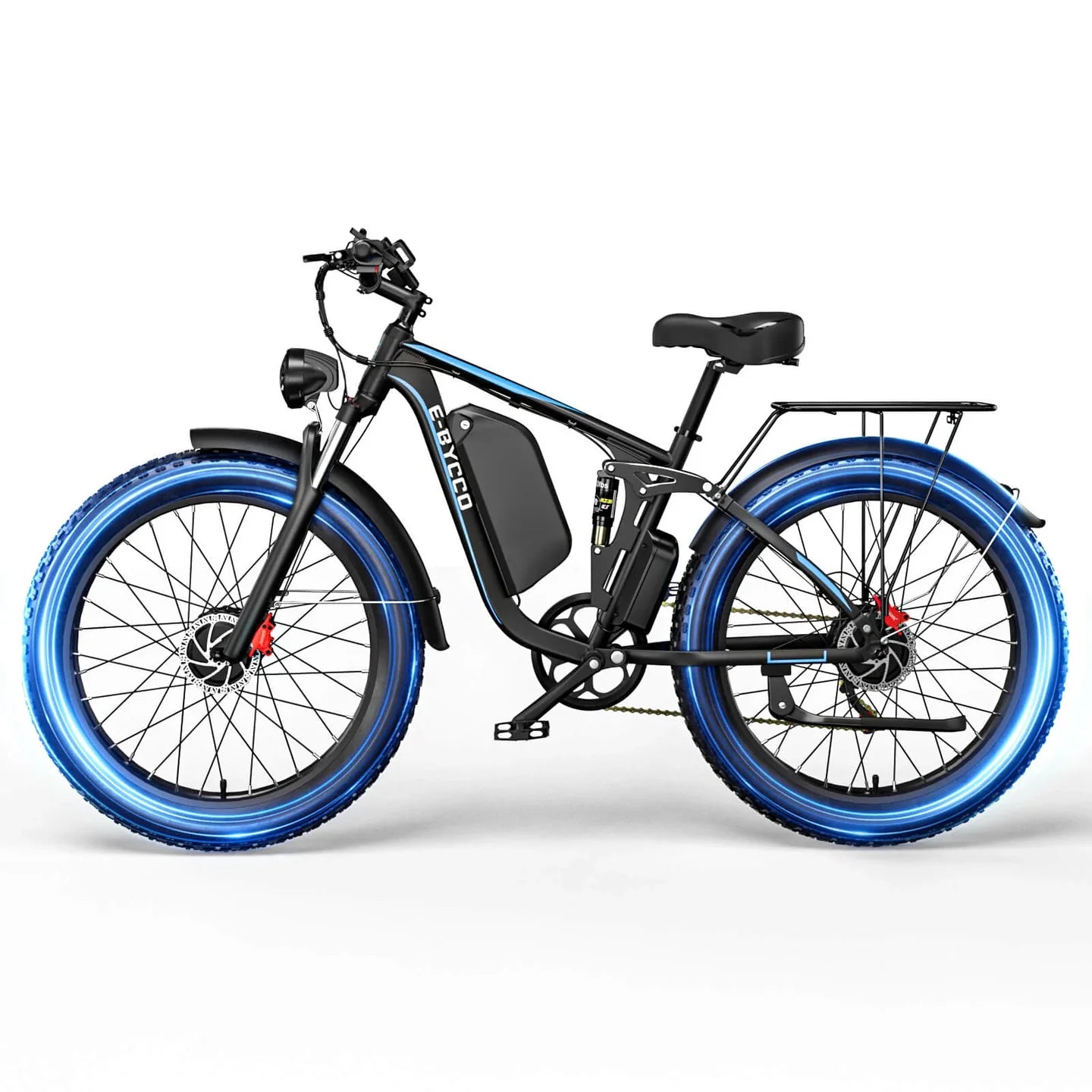 E-BYCCO EB7 Pro Electric Bike – 1000W Dual Motor | 52V 23Ah Battery | 26″ Fat Tyres | Full Suspension | Up to 55km/h High-Performance E-Bike